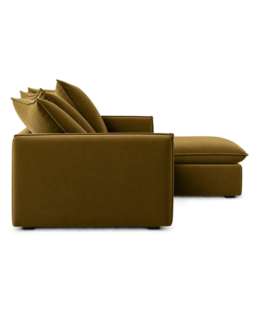 Zevrano Performance Velvet L-Shaped Sectional Sofa with Chaise