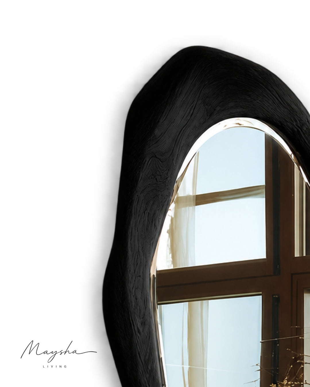 RIVENNA Live Edge Organic Freeform Solid Wood Wall Mirror