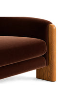 Sorvique Velvet Lounge Chair with Solid Wood Legs