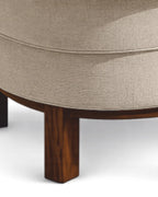 Bellarvo Velvet Accent Lounge Chair in Solid Teak Wood