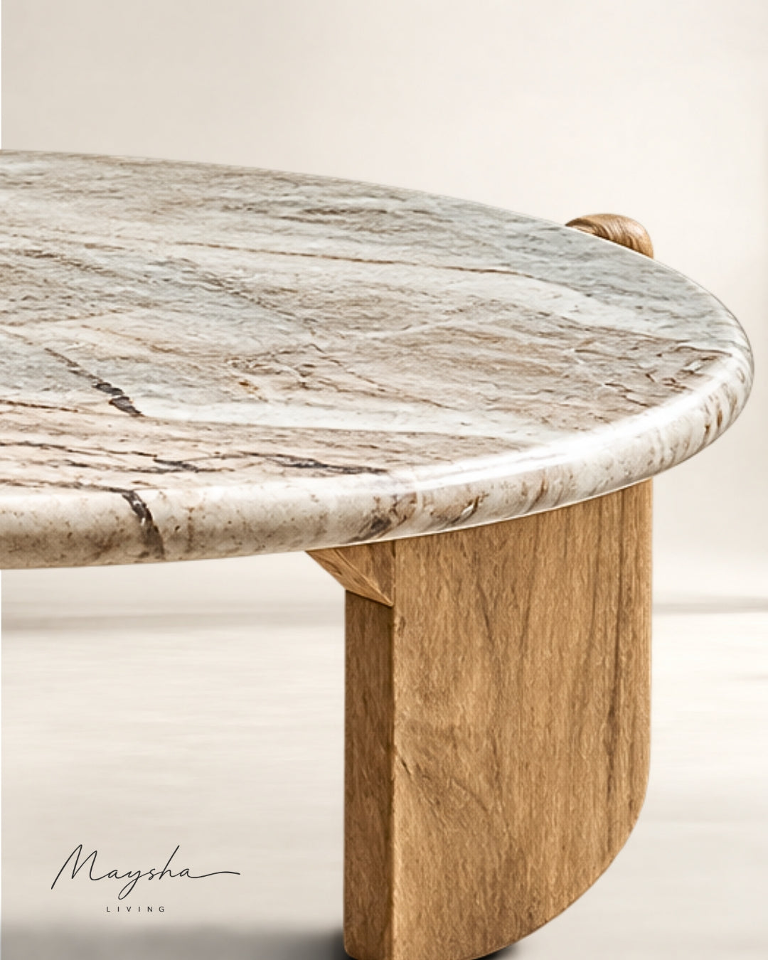 Valquen Solid Wood & Marble Top Coffee Table