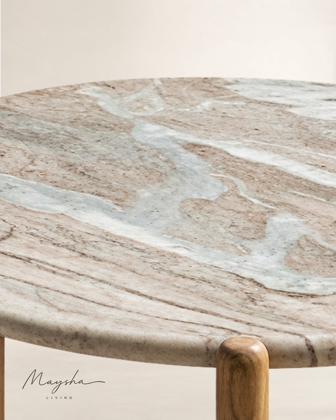 Valquen Solid Wood & Marble Top Coffee Table