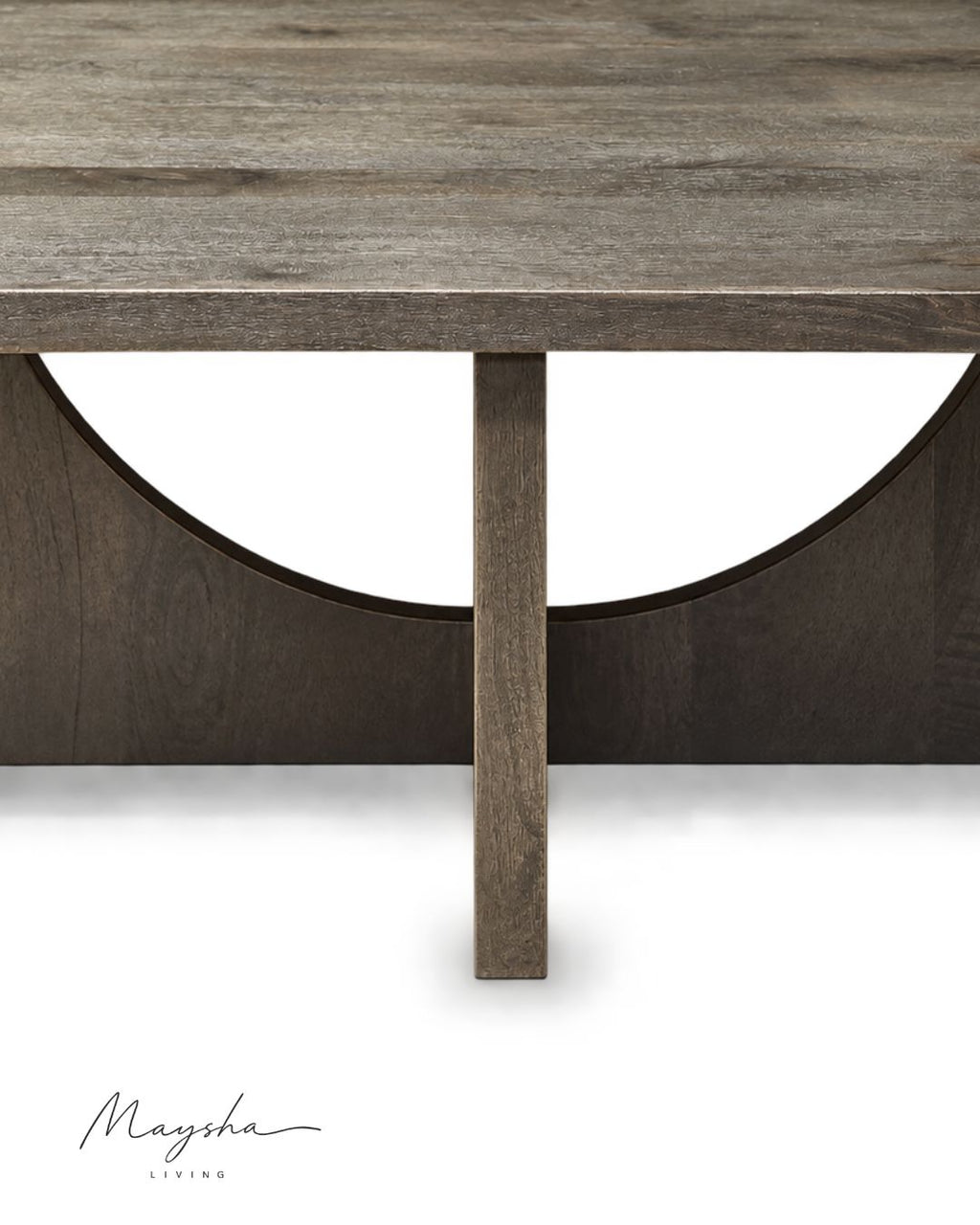 Tavrenox Solid Wood Square Coffee Table with Sculptural Arch Base