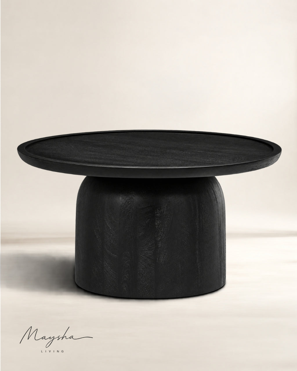 Kaelor Solid Wood Drum Coffee Table