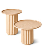 Veltris Natural Oak Fluted Round Table