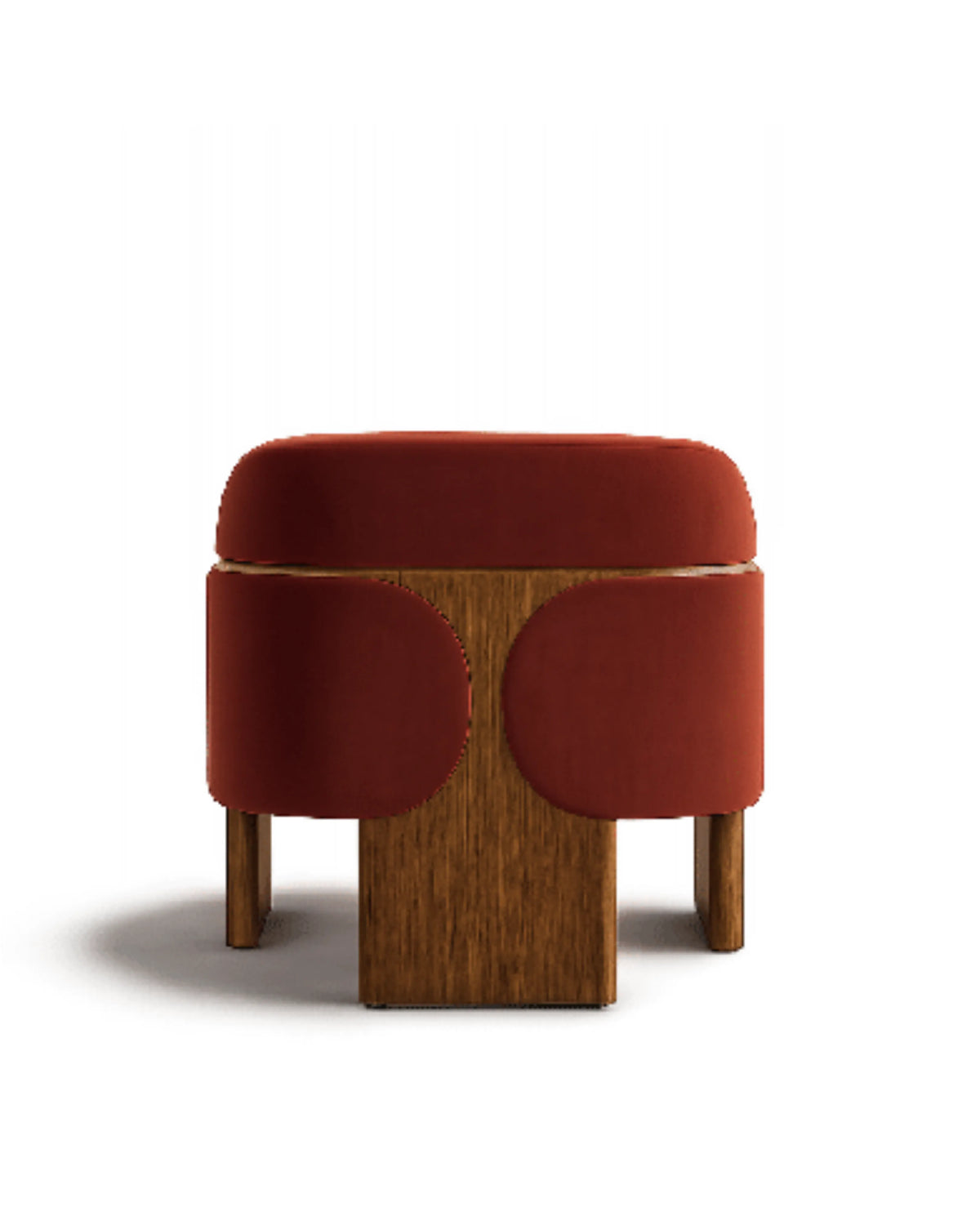 VESARO Velvet Lounge Chair with Oak Frame