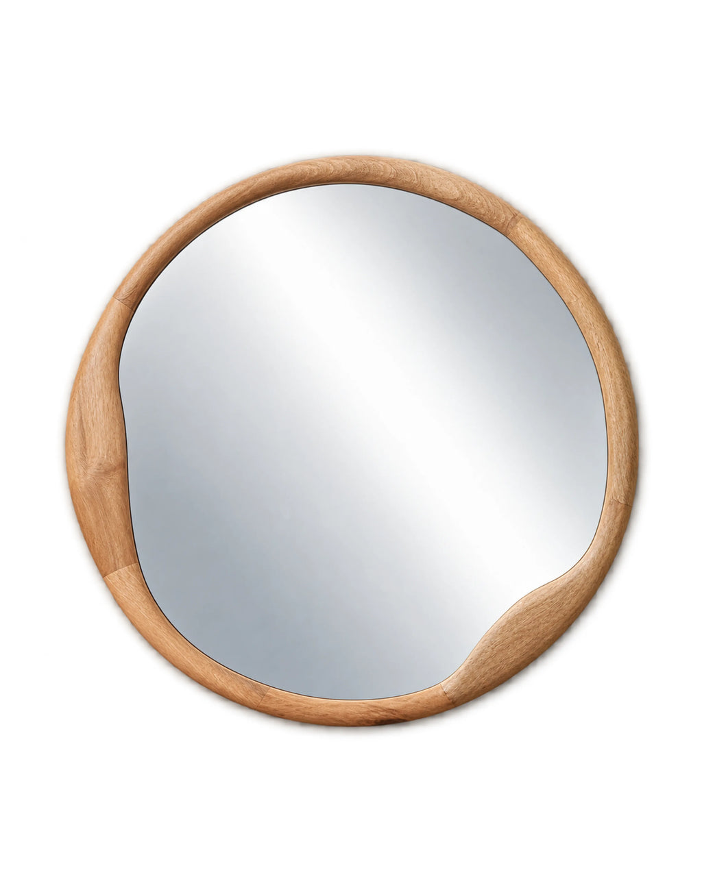 Amberlyn Organic Round Solid Mango Wood Wall Mirror