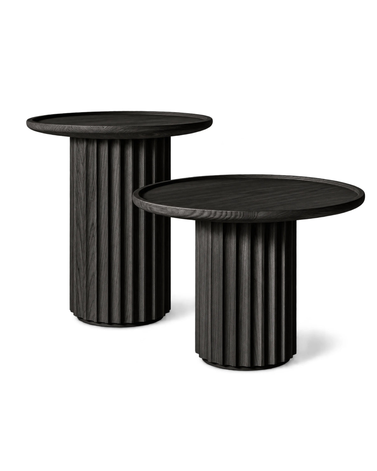 Veltris Obsidian Black Fluted Round Table