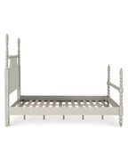 Aldoren Linen Ivory Solid Wood Spindle Poster Bed