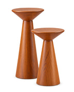 Solenna Honey Walnut Solid Wood Pedestal Side Table