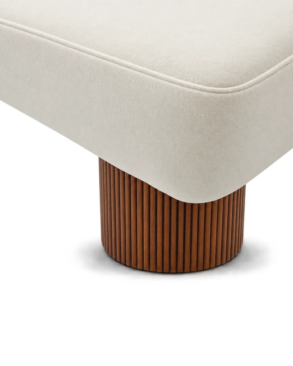 Merastra Asymmetrical Solid Teakwood Upholstered Bench