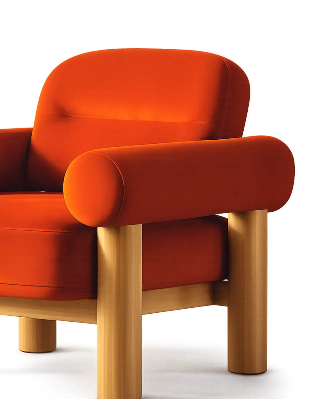 Viresto Terracotta Lounge Chair Oak Wood