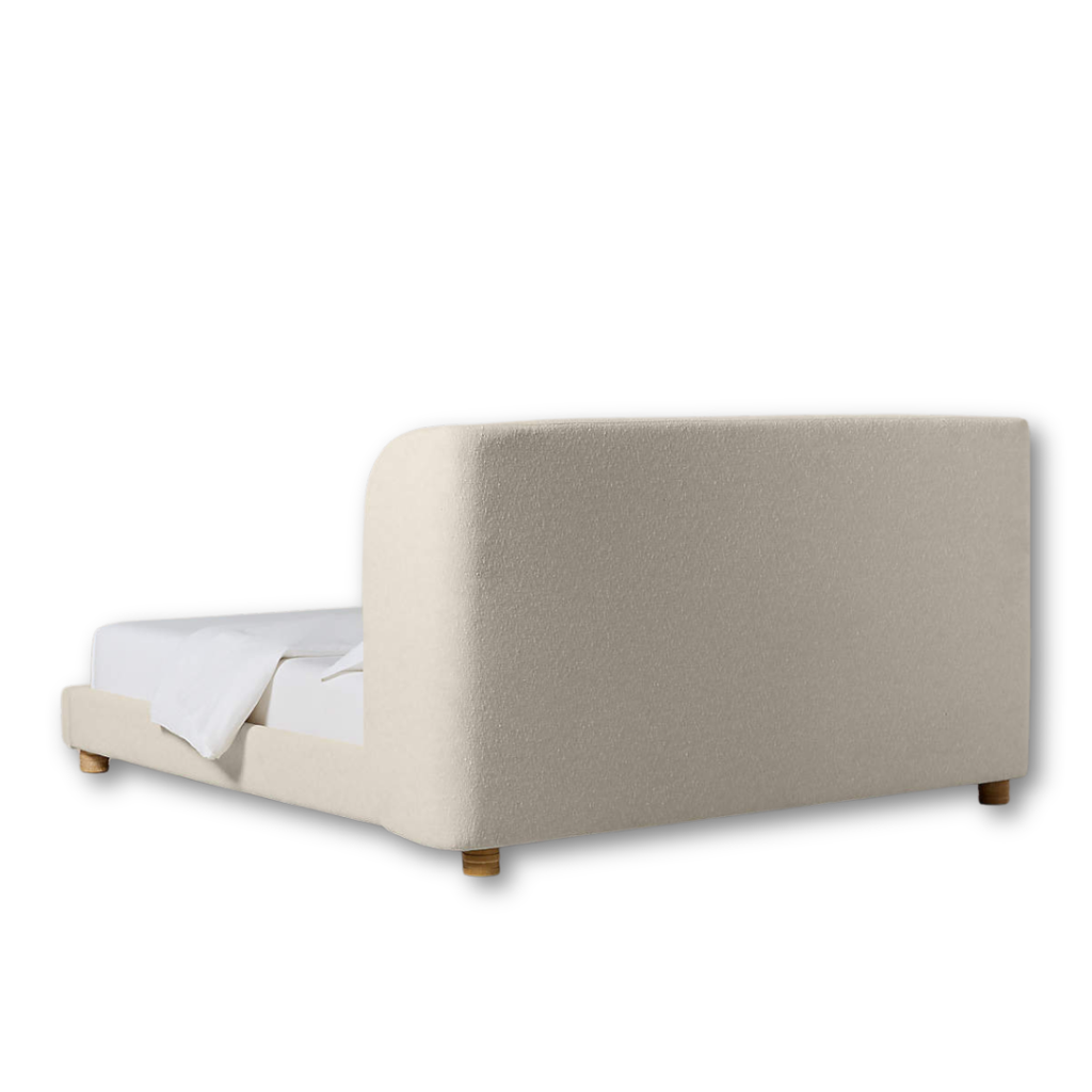Orivelle Shelter Headboard Fabric Bed - Warm Cream Bouclé