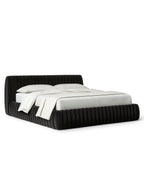 Rovique Forest Velvet Channel-Tufted Performance Fabric Bed