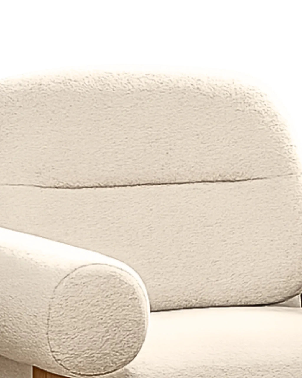 Viresto Ivory Lounge Chair Oak Wood