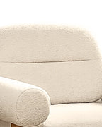 Viresto Ivory Lounge Chair Oak Wood