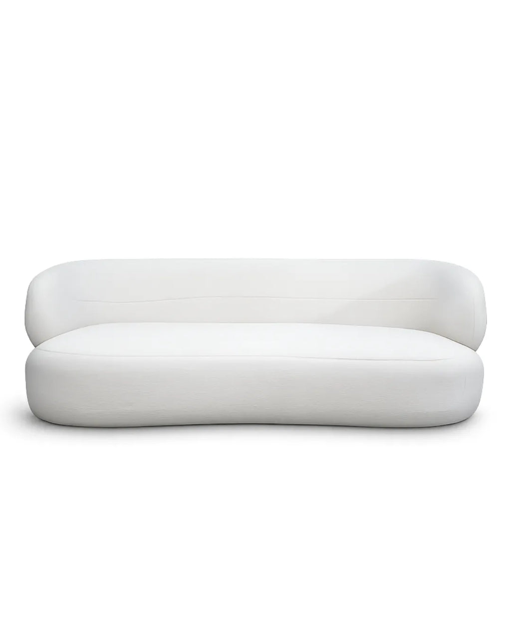Zorique Curved Bouclé Alabaster Sofa