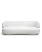 Zorique Curved Bouclé Alabaster Sofa