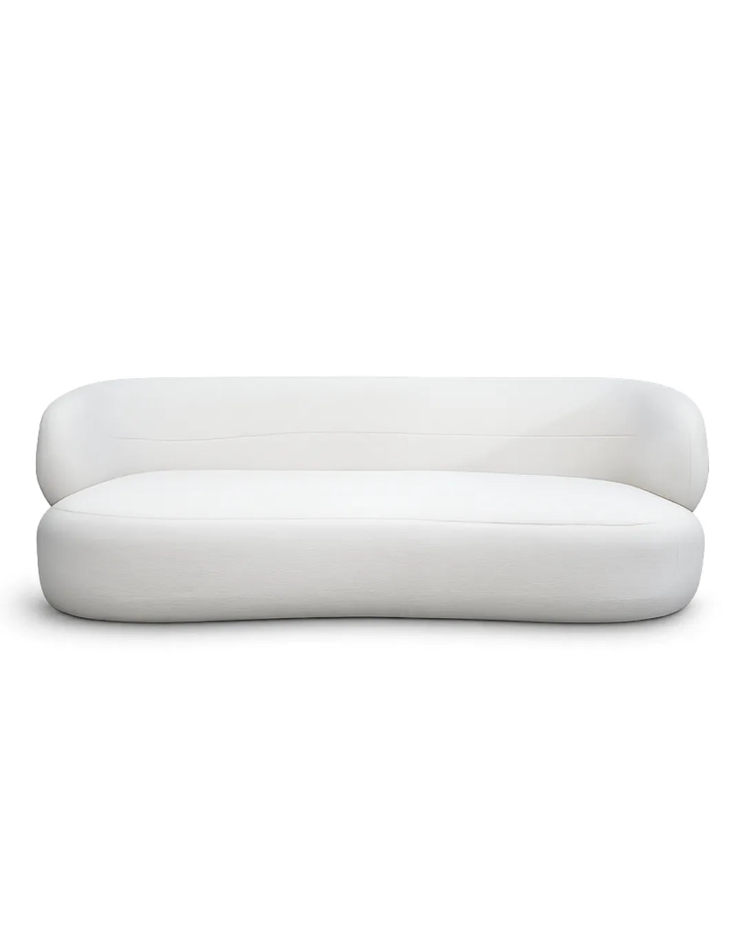 Zorique Curved Bouclé Alabaster Sofa