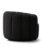Veloura Obsidian Channel-Tufted Bouclé Swivel Accent Chair