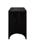 Velcero Black Oak Media Console with Natural Marble Top