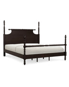 Aldoren Espresso Walnut Solid Wood Spindle Poster Bed