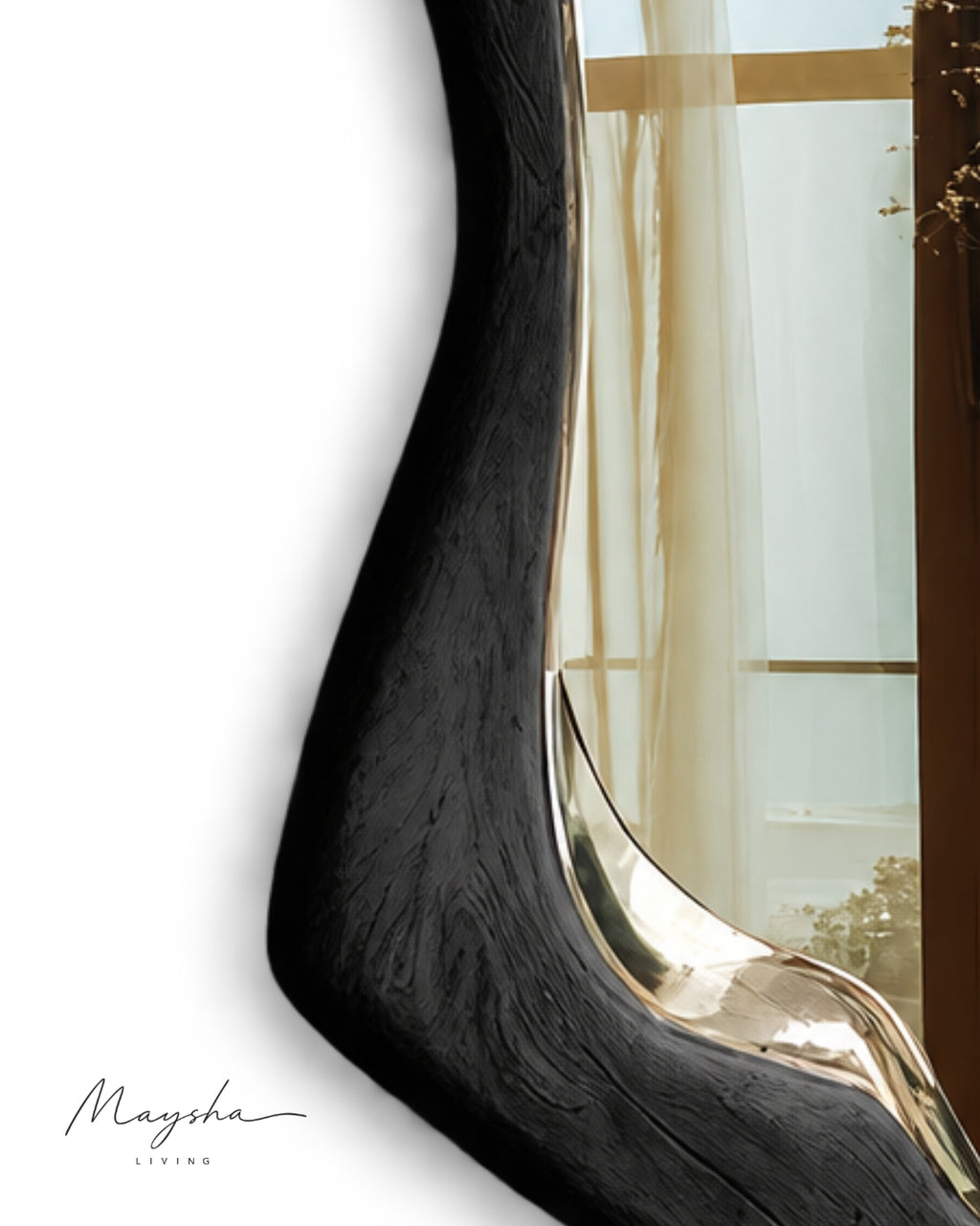 RIVENNA Live Edge Organic Freeform Solid Wood Wall Mirror