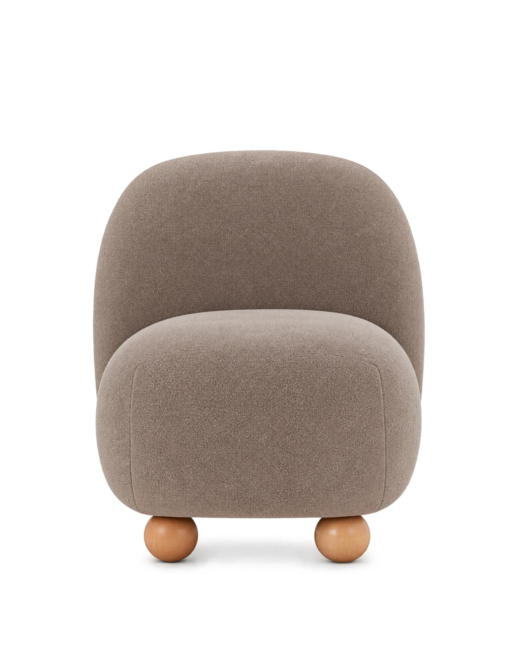 Ovrique Bouclé Lounge Chair with Solid Wood Base