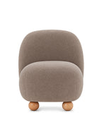Ovrique Bouclé Lounge Chair with Solid Wood Base