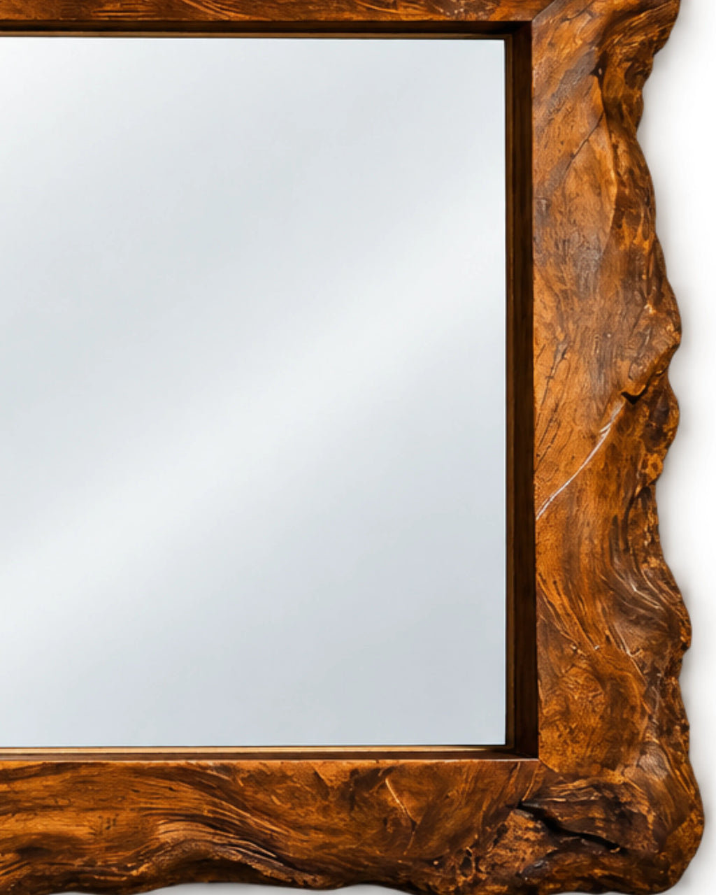 Kaelora Live Edge Solid Wood Wall Mirror