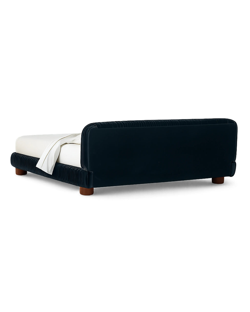 Striova Blue Velvet Low-Profile Bed