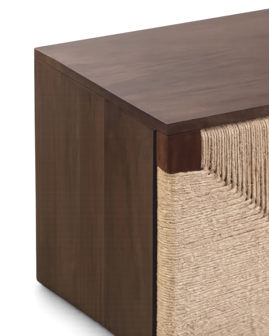 Bravik Mango Wood Sideboard with Jute Doors