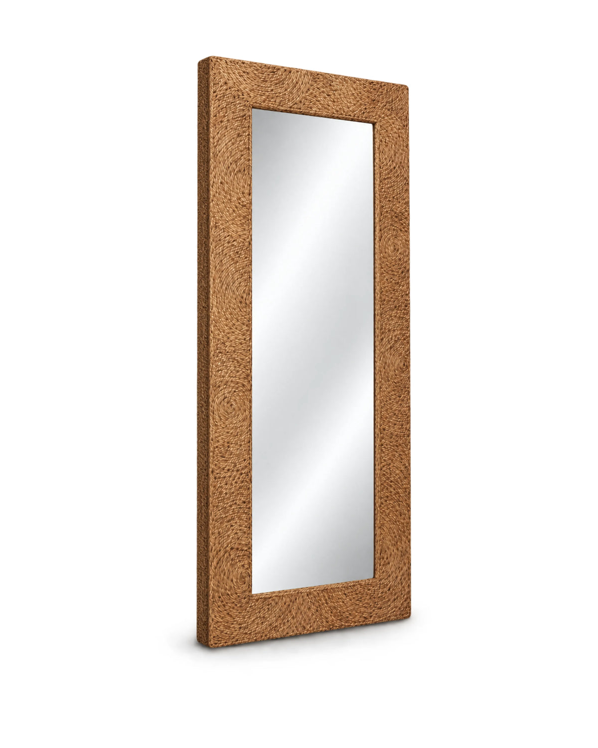 Seavora Handcrafted Rope-Wrapped Seagrass Full-Length Floor Mirror