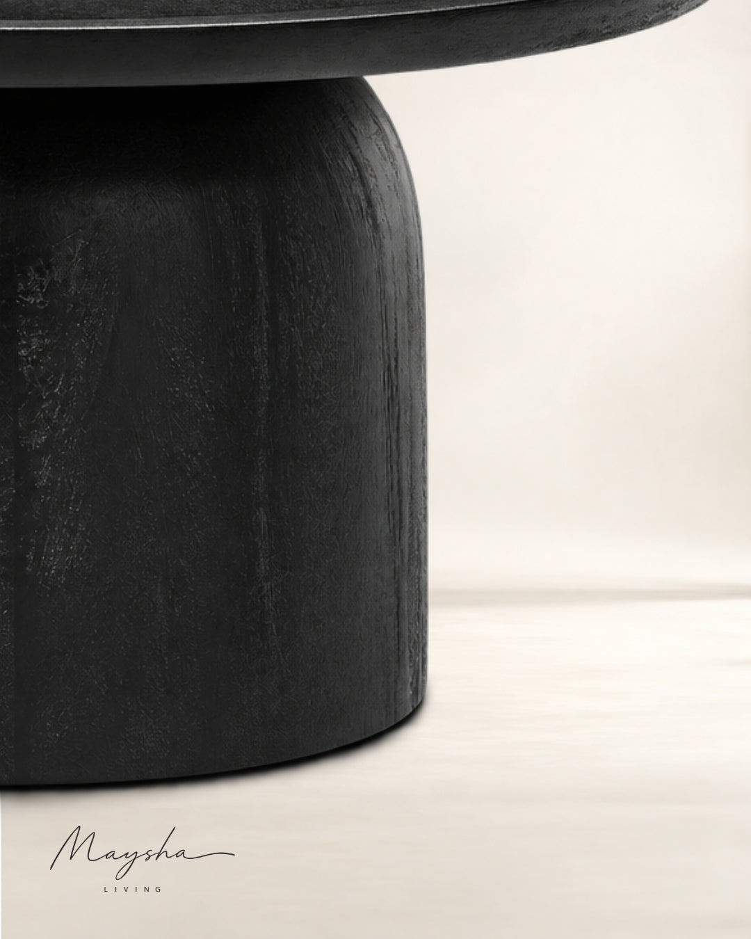 Kaelor Solid Wood Drum Coffee Table