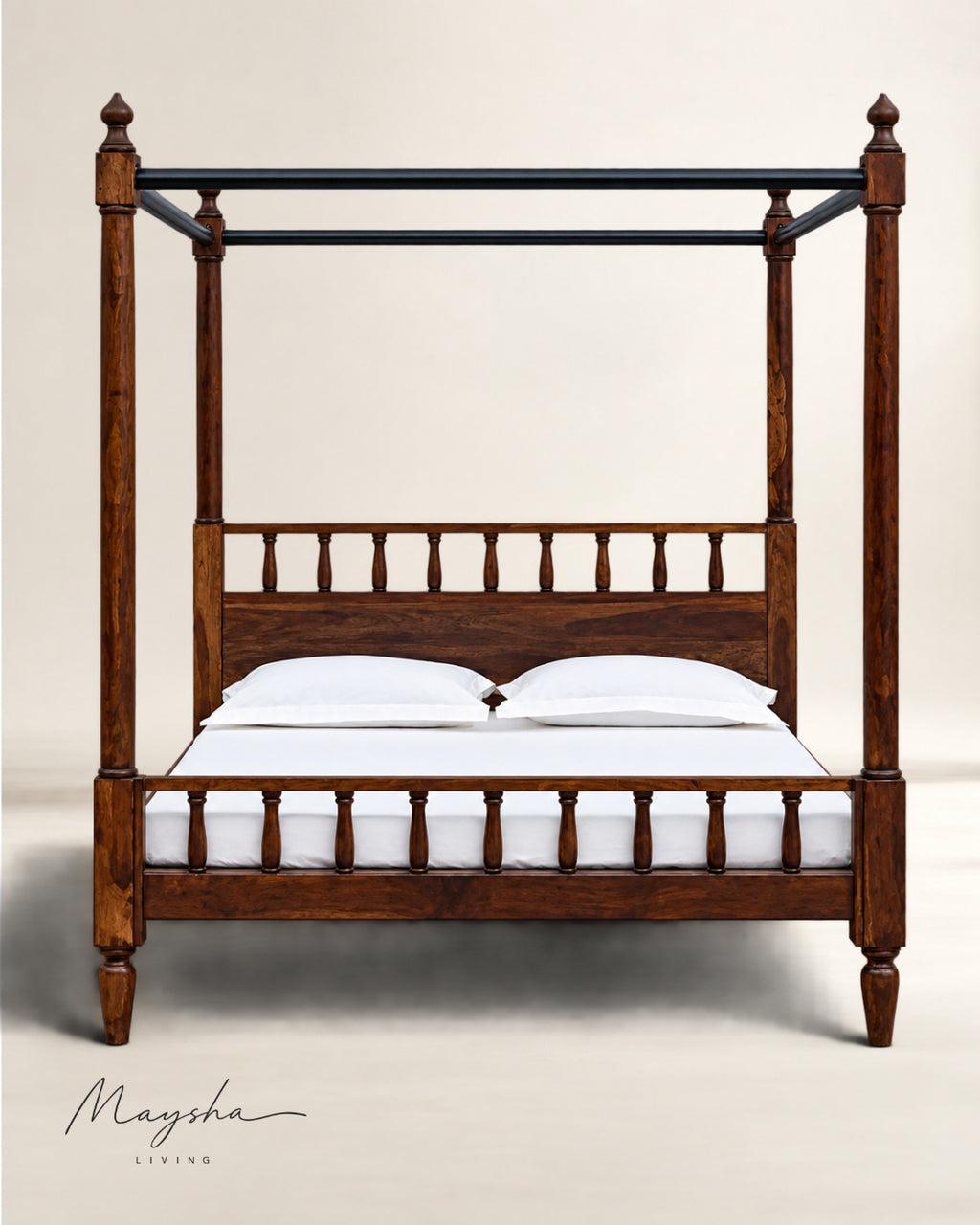 VALDREN Solid Wood Four-Poster Bed