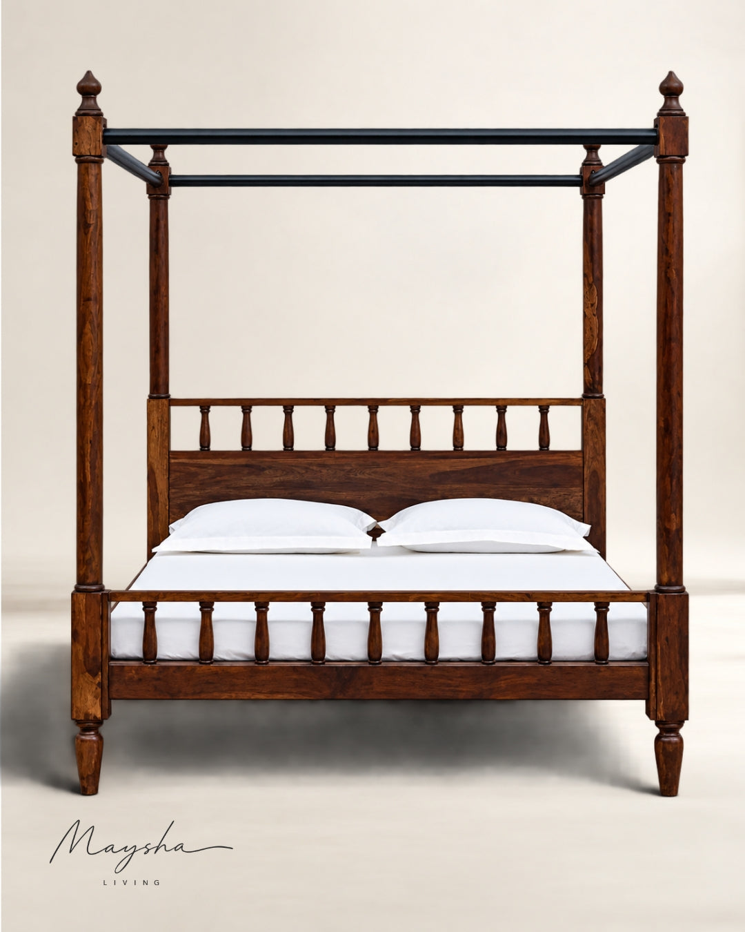 VALDREN Solid Wood Four-Poster Bed