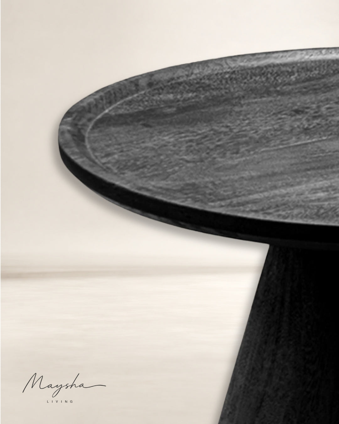 Veylona Solid Wood Pedestal Round Coffee Table