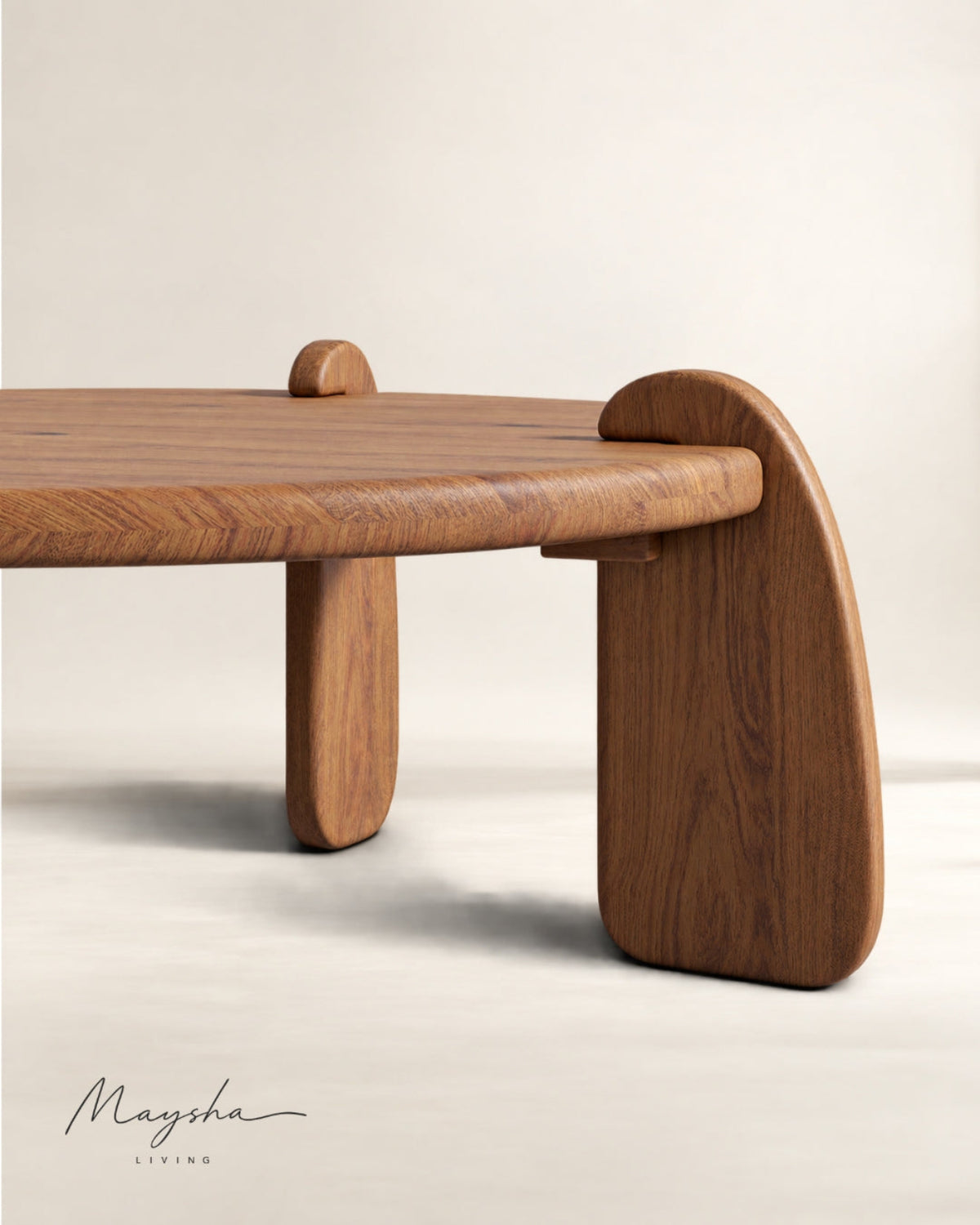 KAROV Japandi Acacia Wood Coffee Table
