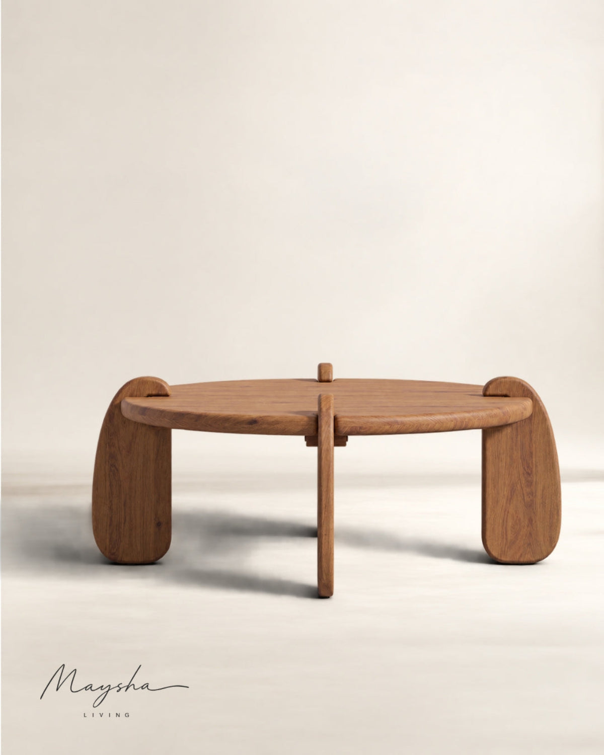 KAROV Japandi Acacia Wood Coffee Table