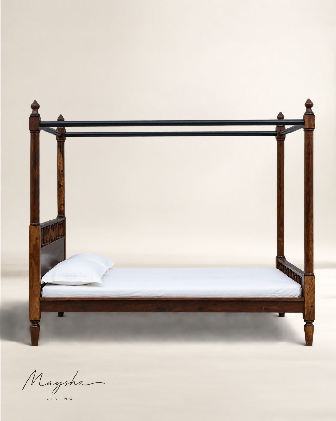 VALDREN Solid Wood Four-Poster Bed
