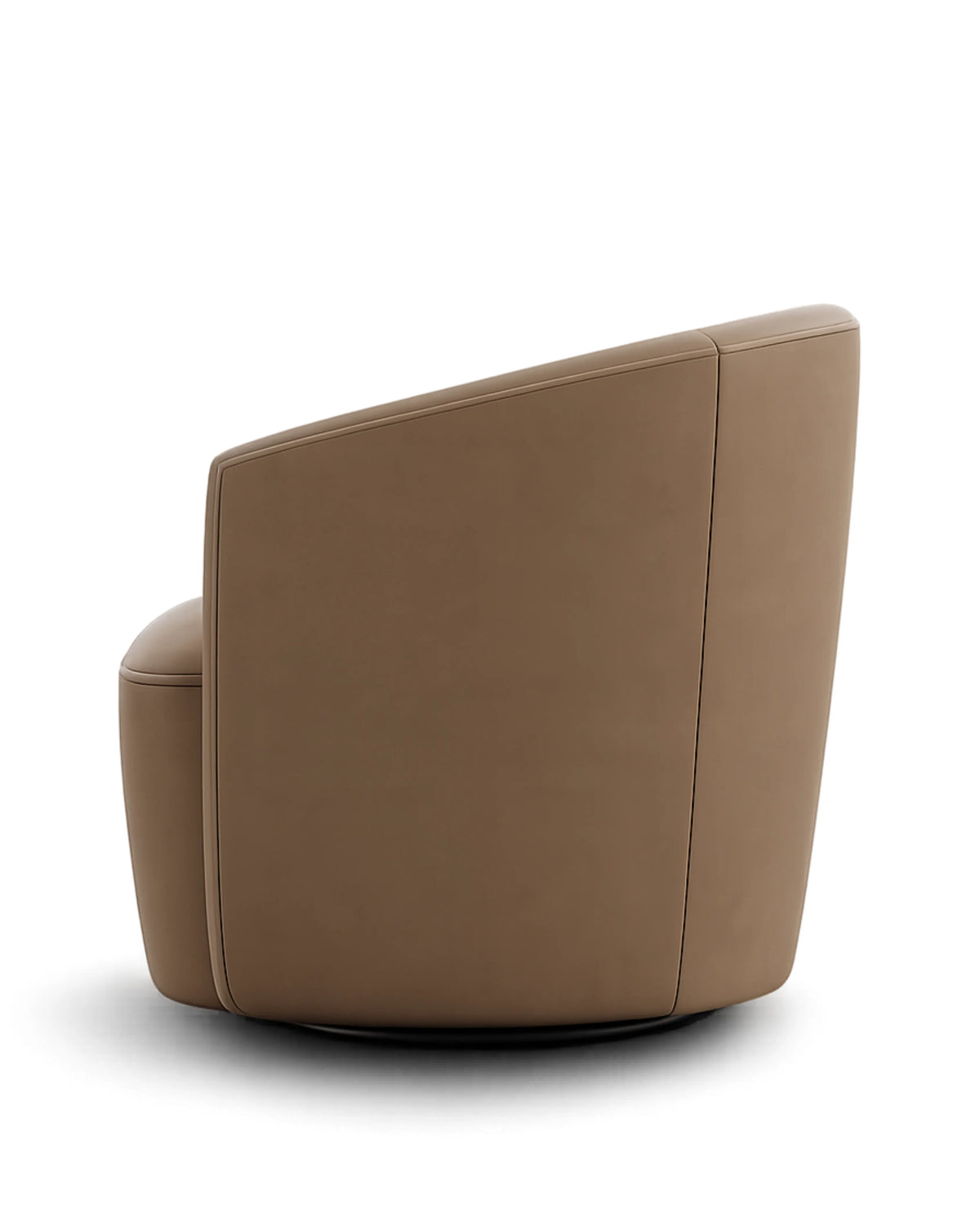 Velastra Top-Grain Leather Swivel Accent Chair