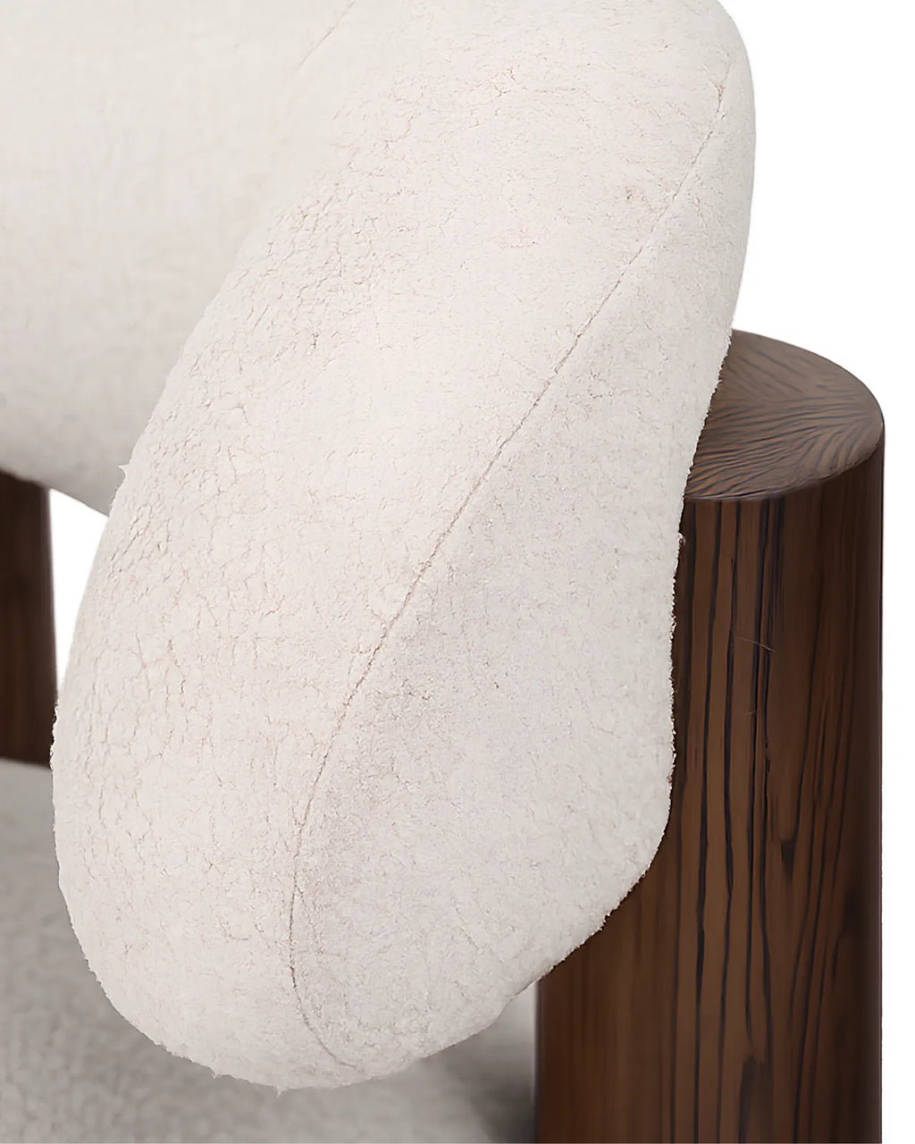 Selvora Walnut Bouclé Accent Lounge Chair Oak Wood