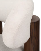Selvora Walnut Bouclé Accent Lounge Chair Oak Wood