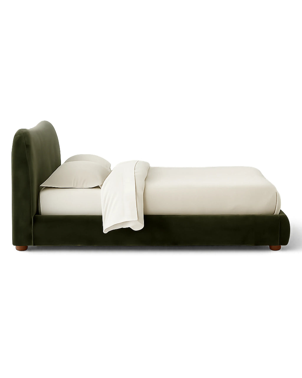 Avyelle Curved Upholstered Camel-Back Moss Bed