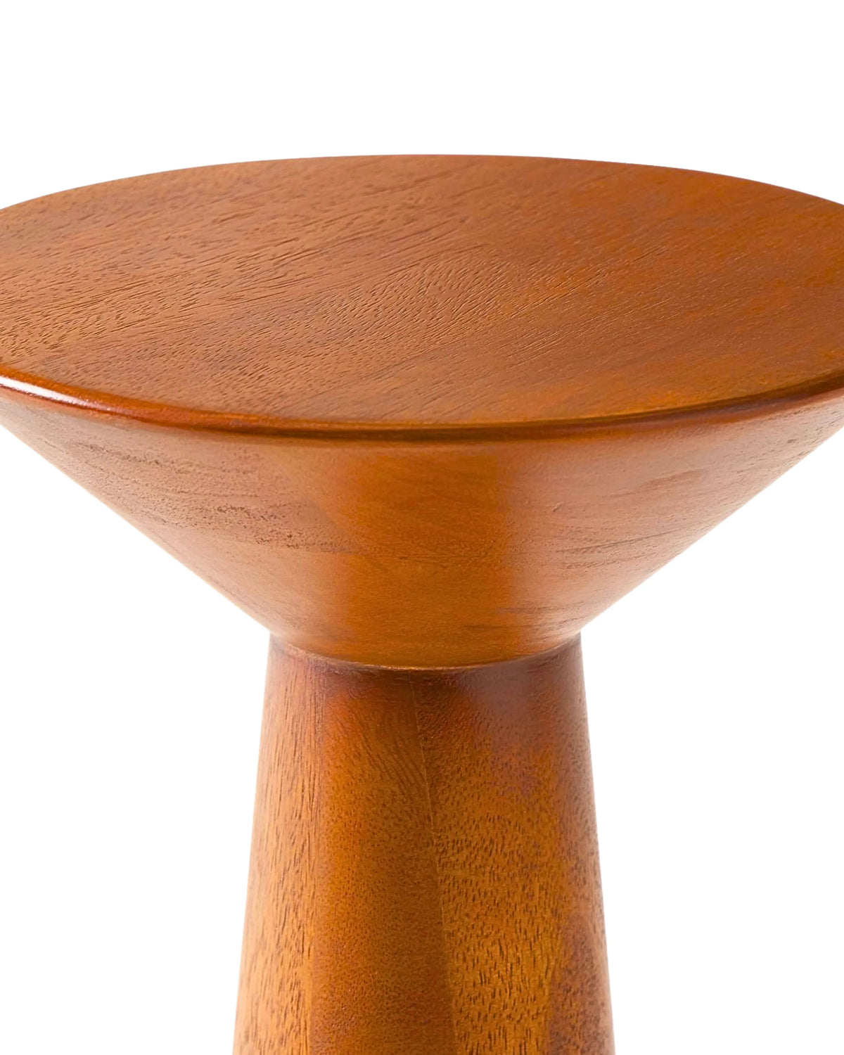 Solenna Honey Walnut Solid Wood Pedestal Side Table