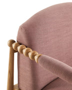 Elarique Petal Performance Fabric Accent Chair in Solid Wood