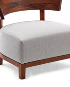 VELTIS Ecru Lounge Chair in Solid Teak Wood