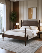 Auremont Solid Hardwood Platform Bed