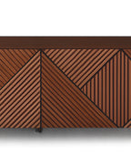 Dravique Geometric Textured TV Cabinet with Solid Wood Base