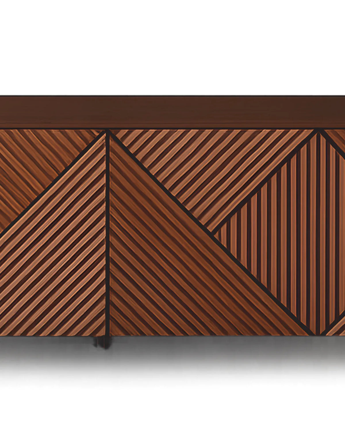 Dravique Geometric Textured TV Cabinet with Solid Wood Base